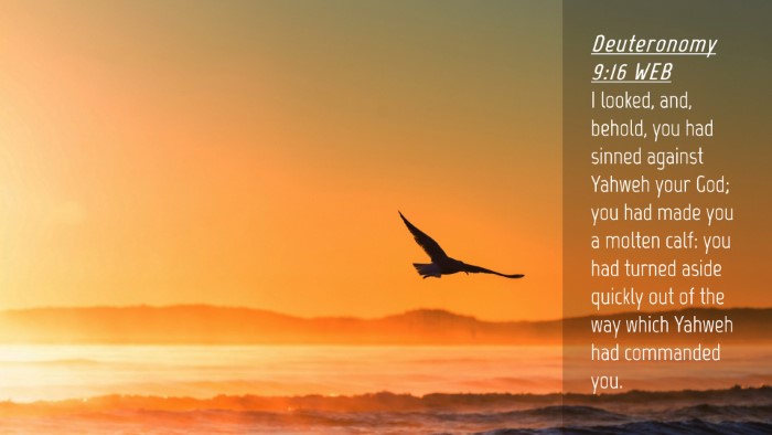 Picture 04 - Deuteronomy 9:16 WEB Desktop Wallpaper - I looked, and, behold, you had sinned against - Desktop Bible Verse Wallpaper