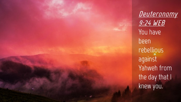 Picture 04 - Deuteronomy 9:24 WEB Desktop Wallpaper - You have been rebellious against Yahweh from the - Desktop Bible Verse Wallpaper