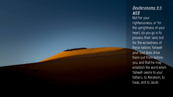 Picture 04 - Deuteronomy 9:5 WEB Desktop Wallpaper - Not for your righteousness, or for the - Desktop Bible Verse Wallpaper