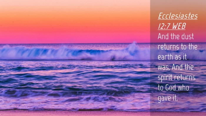 Picture 04 - Ecclesiastes 12:7 WEB Desktop Wallpaper - And the dust returns to the earth as it was, And - Desktop Bible Verse Wallpaper