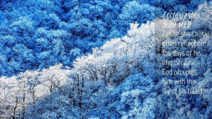Picture 04 - Ecclesiastes 5:20 WEB Desktop Wallpaper - For he shall not often reflect on the days of his - Desktop Bible Verse Wallpaper