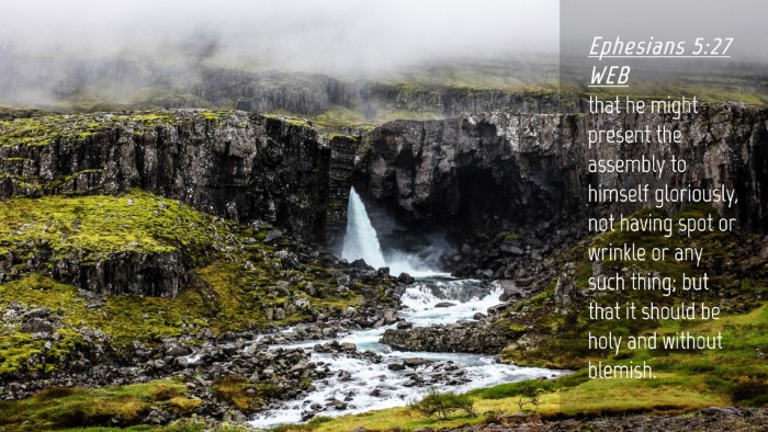 Picture 04 - Ephesians 5:27 WEB Desktop Wallpaper - that he might present the assembly to himself - Desktop Bible Verse Wallpaper