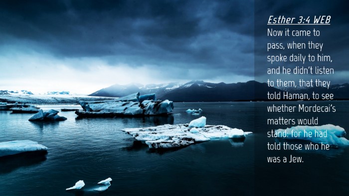 Picture 04 - Esther 3:4 WEB Desktop Wallpaper - Now it came to pass, when they spoke daily to - Desktop Bible Verse Wallpaper