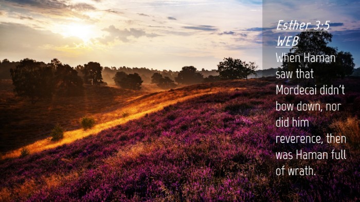 Picture 04 - Esther 3:5 WEB Desktop Wallpaper - When Haman saw that Mordecai didn't bow down, nor - Desktop Bible Verse Wallpaper