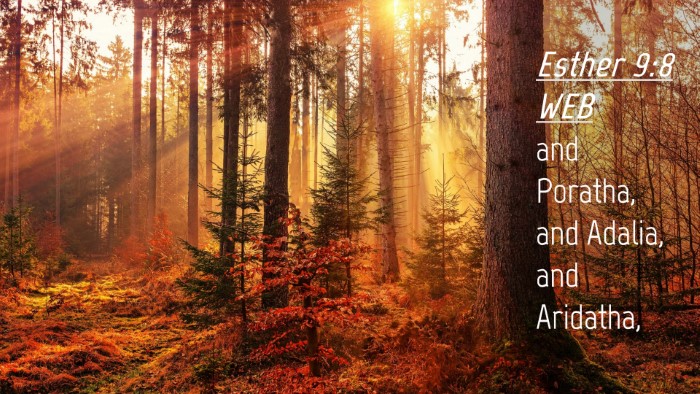Picture 04 - Esther 9:8 WEB Desktop Wallpaper - and Poratha, and Adalia, and - Desktop Bible Verse Wallpaper