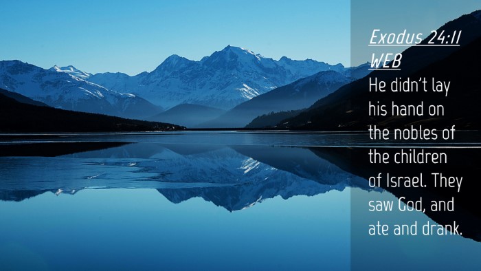 Picture 04 - Exodus 24:11 WEB Desktop Wallpaper - He didn't lay his hand on the nobles of the - Desktop Bible Verse Wallpaper