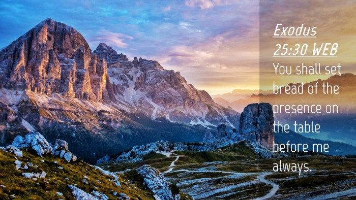 Picture 04 - Exodus 25:30 WEB Desktop Wallpaper - You shall set bread of the presence on the table - Desktop Bible Verse Wallpaper
