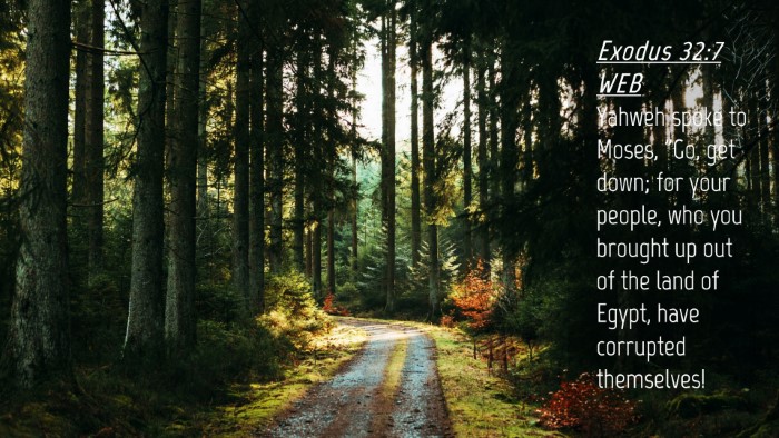 Picture 04 - Exodus 32:7 WEB Desktop Wallpaper - Yahweh spoke to Moses, 