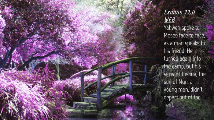 Picture 04 - Exodus 33:11 WEB Desktop Wallpaper - Yahweh spoke to Moses face to face, as a man - Desktop Bible Verse Wallpaper