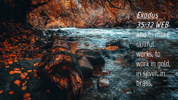 Picture 04 - Exodus 35:32 WEB Desktop Wallpaper - and to make skillful works, to work in gold, in - Desktop Bible Verse Wallpaper