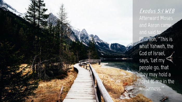 Picture 04 - Exodus 5:1 WEB Desktop Wallpaper - Afterward Moses and Aaron came, and said to - Desktop Bible Verse Wallpaper