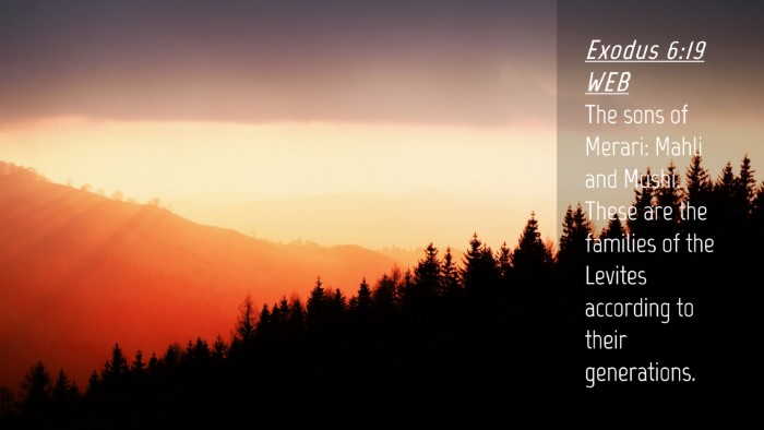 Picture 04 - Exodus 6:19 WEB Desktop Wallpaper - The sons of Merari: Mahli and Mushi. These are - Desktop Bible Verse Wallpaper
