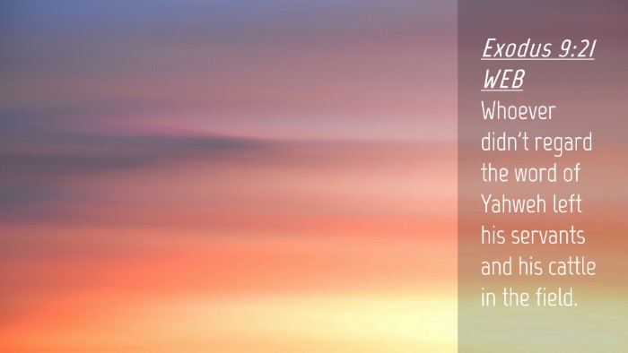 Picture 04 - Exodus 9:21 WEB Desktop Wallpaper - Whoever didn't regard the word of Yahweh left his - Desktop Bible Verse Wallpaper