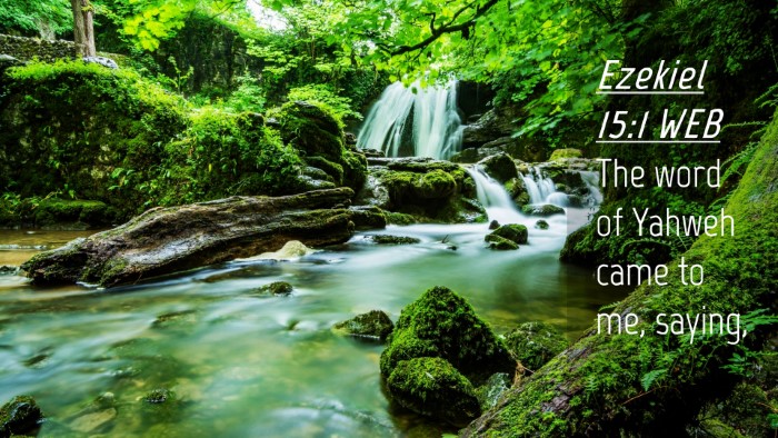 Picture 04 - Ezekiel 15:1 WEB Desktop Wallpaper - The word of Yahweh came to me, - Desktop Bible Verse Wallpaper