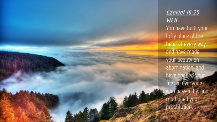 Picture 04 - Ezekiel 16:25 WEB Desktop Wallpaper - You have built your lofty place at the head of - Desktop Bible Verse Wallpaper