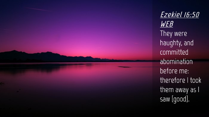 Picture 04 - Ezekiel 16:50 WEB Desktop Wallpaper - They were haughty, and committed abomination - Desktop Bible Verse Wallpaper