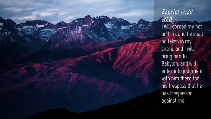 Picture 04 - Ezekiel 17:20 WEB Desktop Wallpaper - I will spread my net on him, and he shall be - Desktop Bible Verse Wallpaper