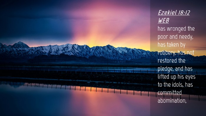Picture 04 - Ezekiel 18:12 WEB Desktop Wallpaper - has wronged the poor and needy, has taken by - Desktop Bible Verse Wallpaper