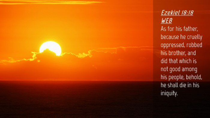 Picture 04 - Ezekiel 18:18 WEB Desktop Wallpaper - As for his father, because he cruelly oppressed, - Desktop Bible Verse Wallpaper