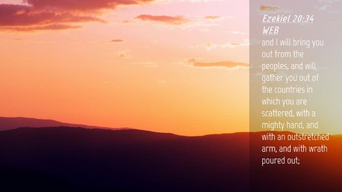 Picture 04 - Ezekiel 20:34 WEB Desktop Wallpaper - and I will bring you out from the peoples, and - Desktop Bible Verse Wallpaper