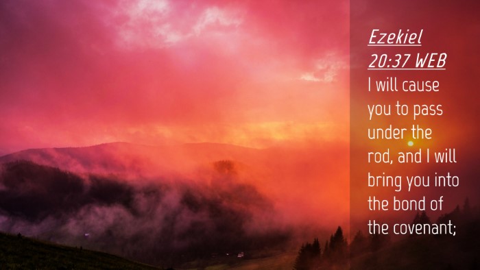 Picture 04 - Ezekiel 20:37 WEB Desktop Wallpaper - I will cause you to pass under the rod, and I - Desktop Bible Verse Wallpaper