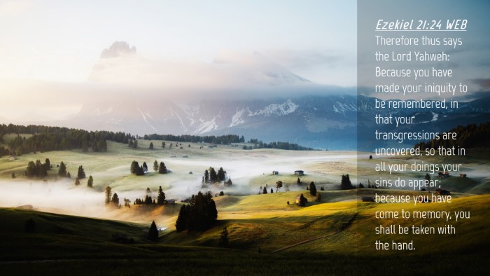 Picture 04 - Ezekiel 21:24 WEB Desktop Wallpaper - Therefore thus says the Lord Yahweh: Because you - Desktop Bible Verse Wallpaper