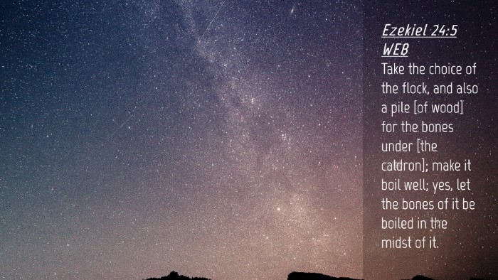 Picture 04 - Ezekiel 24:5 WEB Desktop Wallpaper - Take the choice of the flock, and also a pile [of - Desktop Bible Verse Wallpaper