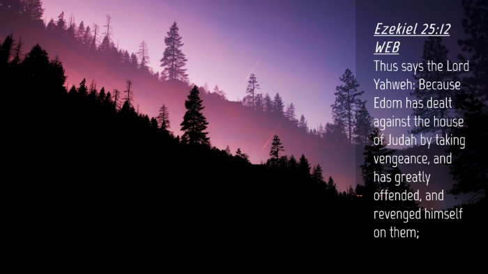 Picture 04 - Ezekiel 25:12 WEB Desktop Wallpaper - Thus says the Lord Yahweh: Because Edom has dealt - Desktop Bible Verse Wallpaper