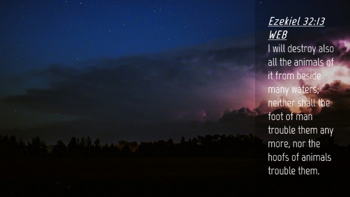 Picture 04 - Ezekiel 32:13 WEB Desktop Wallpaper - I will destroy also all the animals of it from - Desktop Bible Verse Wallpaper