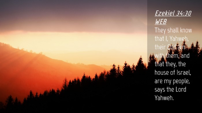 Picture 04 - Ezekiel 34:30 WEB Desktop Wallpaper - They shall know that I, Yahweh, their God am with - Desktop Bible Verse Wallpaper