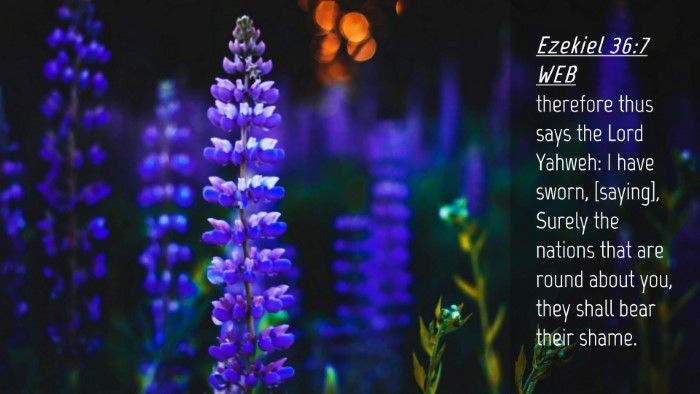 Picture 04 - Ezekiel 36:7 WEB Desktop Wallpaper - therefore thus says the Lord Yahweh: I have - Desktop Bible Verse Wallpaper