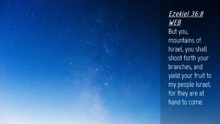 Picture 04 - Ezekiel 36:8 WEB Desktop Wallpaper - But you, mountains of Israel, you shall shoot - Desktop Bible Verse Wallpaper