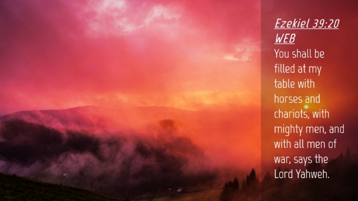Picture 04 - Ezekiel 39:20 WEB Desktop Wallpaper - You shall be filled at my table with horses and - Desktop Bible Verse Wallpaper