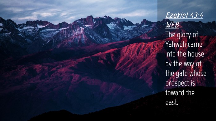 Picture 04 - Ezekiel 43:4 WEB Desktop Wallpaper - The glory of Yahweh came into the house by the - Desktop Bible Verse Wallpaper