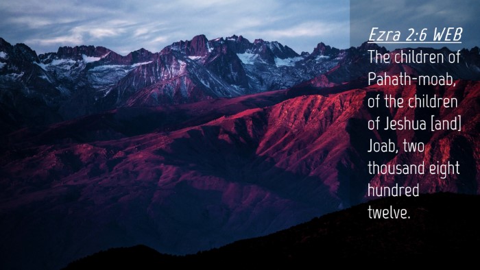 Picture 04 - Ezra 2:6 WEB Desktop Wallpaper - The children of Pahath-moab, of the children of - Desktop Bible Verse Wallpaper