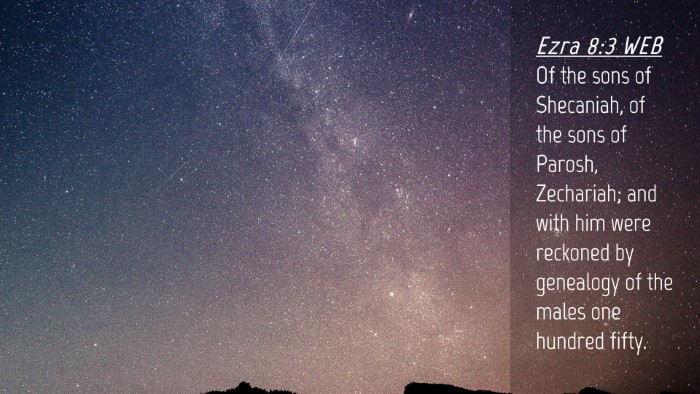 Picture 04 - Ezra 8:3 WEB Desktop Wallpaper - Of the sons of Shecaniah, of the sons of Parosh, - Desktop Bible Verse Wallpaper