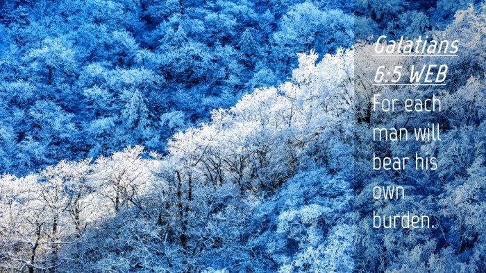 Picture 04 - Galatians 6:5 WEB Desktop Wallpaper - For each man will bear his own - Desktop Bible Verse Wallpaper