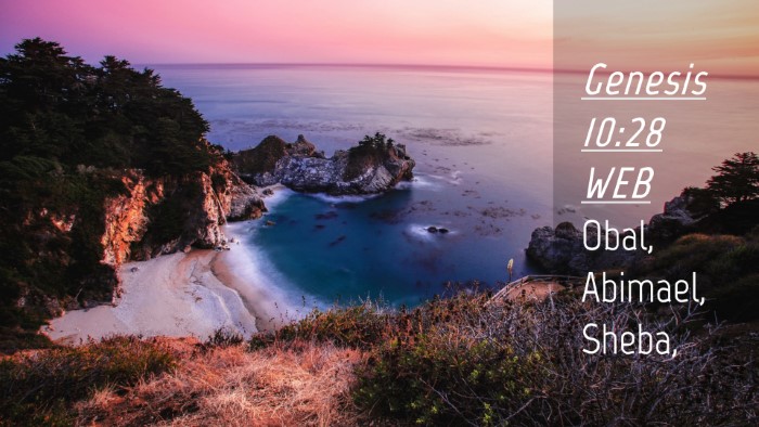 Picture 04 - Genesis 10:28 WEB Desktop Wallpaper - Obal, Abimael, - Desktop Bible Verse Wallpaper