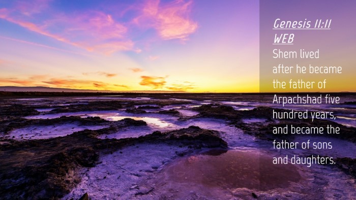 Picture 04 - Genesis 11:11 WEB Desktop Wallpaper - Shem lived after he became the father of - Desktop Bible Verse Wallpaper