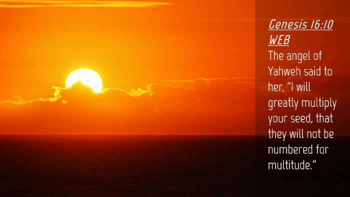 Picture 04 - Genesis 16:10 WEB Desktop Wallpaper - The angel of Yahweh said to her, 
