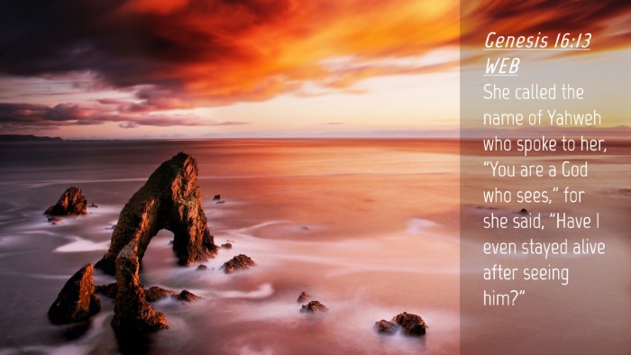 Picture 04 - Genesis 16:13 WEB Desktop Wallpaper - She called the name of Yahweh who spoke to her, - Desktop Bible Verse Wallpaper