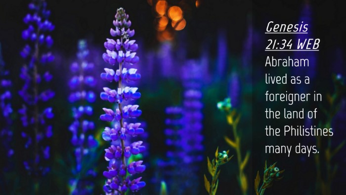 Picture 04 - Genesis 21:34 WEB Desktop Wallpaper - Abraham lived as a foreigner in the land of the - Desktop Bible Verse Wallpaper