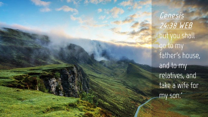 Picture 04 - Genesis 24:38 WEB Desktop Wallpaper - but you shall go to my father's house, and to my - Desktop Bible Verse Wallpaper