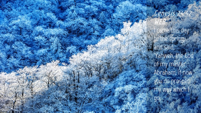 Picture 04 - Genesis 24:42 WEB Desktop Wallpaper - I came this day to the spring, and said, 'Yahweh, - Desktop Bible Verse Wallpaper