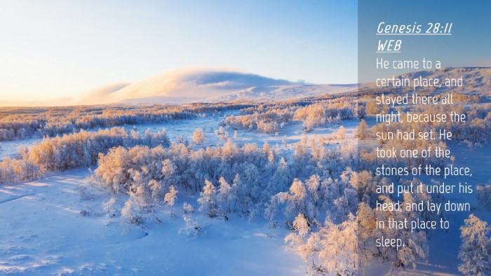 Picture 04 - Genesis 28:11 WEB Desktop Wallpaper - He came to a certain place, and stayed there all - Desktop Bible Verse Wallpaper