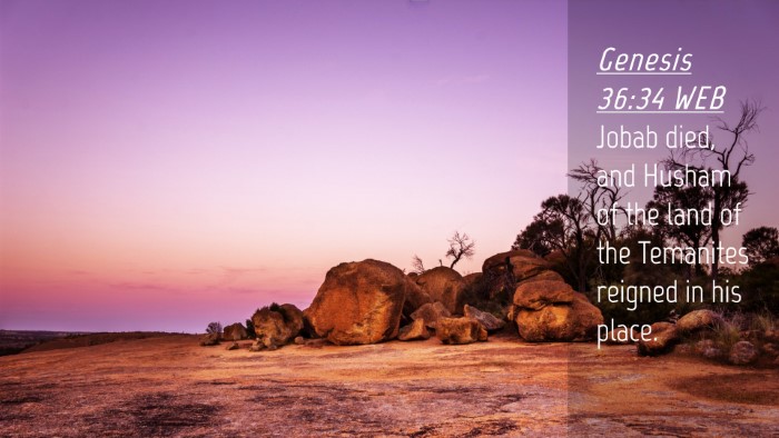 Picture 04 - Genesis 36:34 WEB Desktop Wallpaper - Jobab died, and Husham of the land of the - Desktop Bible Verse Wallpaper