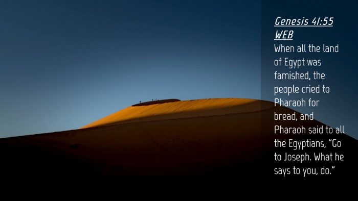 Picture 04 - Genesis 41:55 WEB Desktop Wallpaper - When all the land of Egypt was famished, the - Desktop Bible Verse Wallpaper