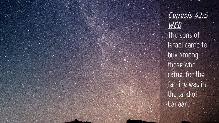 Picture 04 - Genesis 42:5 WEB Desktop Wallpaper - The sons of Israel came to buy among those who - Desktop Bible Verse Wallpaper