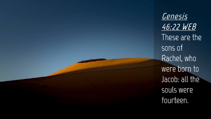 Picture 04 - Genesis 46:22 WEB Desktop Wallpaper - These are the sons of Rachel, who were born to - Desktop Bible Verse Wallpaper