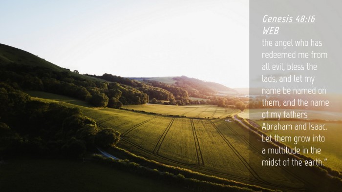 Picture 04 - Genesis 48:16 WEB Desktop Wallpaper - the angel who has redeemed me from all evil, - Desktop Bible Verse Wallpaper